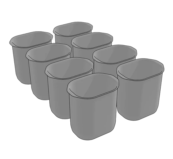 8 CONTENEURS DE CONSERVATION EN ACIER INOXYDABLE