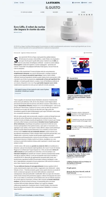 Vi presentiamo Liffo, il robot che cucina per voi, senza di voi