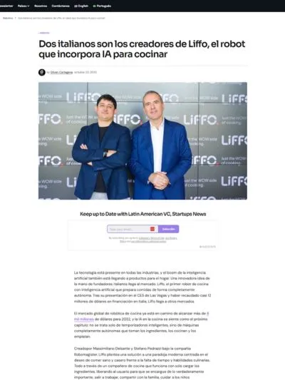 Dos italianos son los creadores de Liffo, el robot que incorpora IA para cocinar