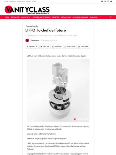 Liffo, lo chef del futuro