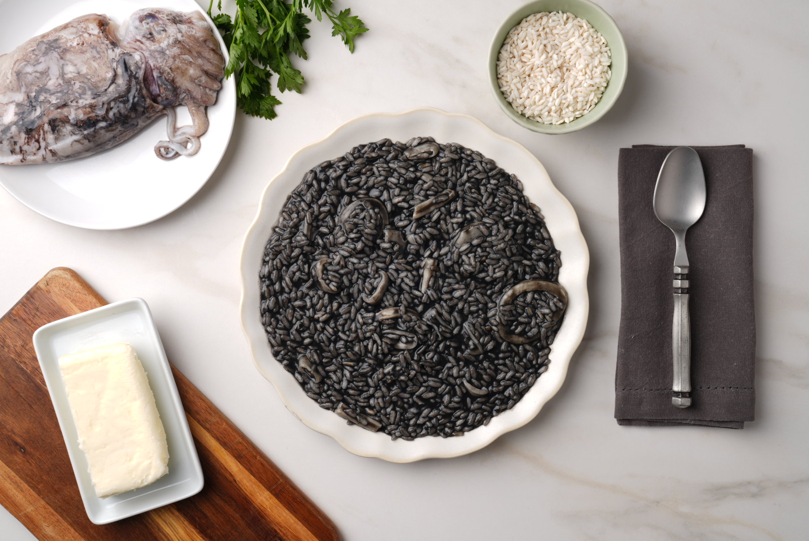 Cuttlefish ink risotto