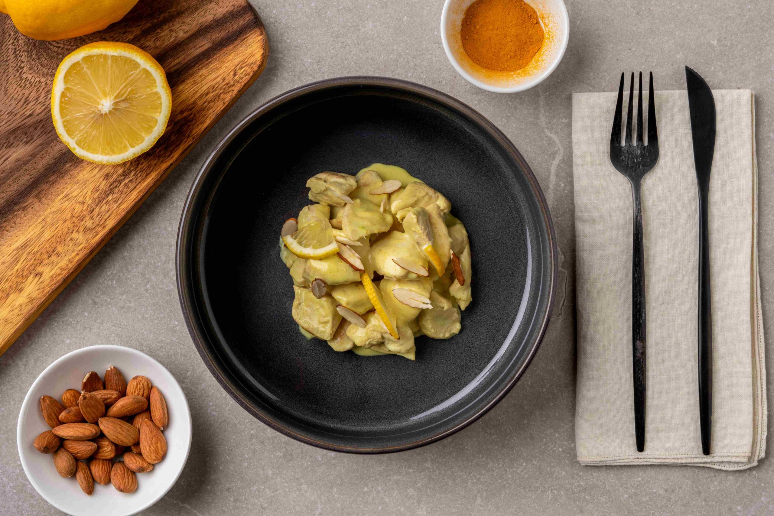 Saffron, almond and lemon chicken