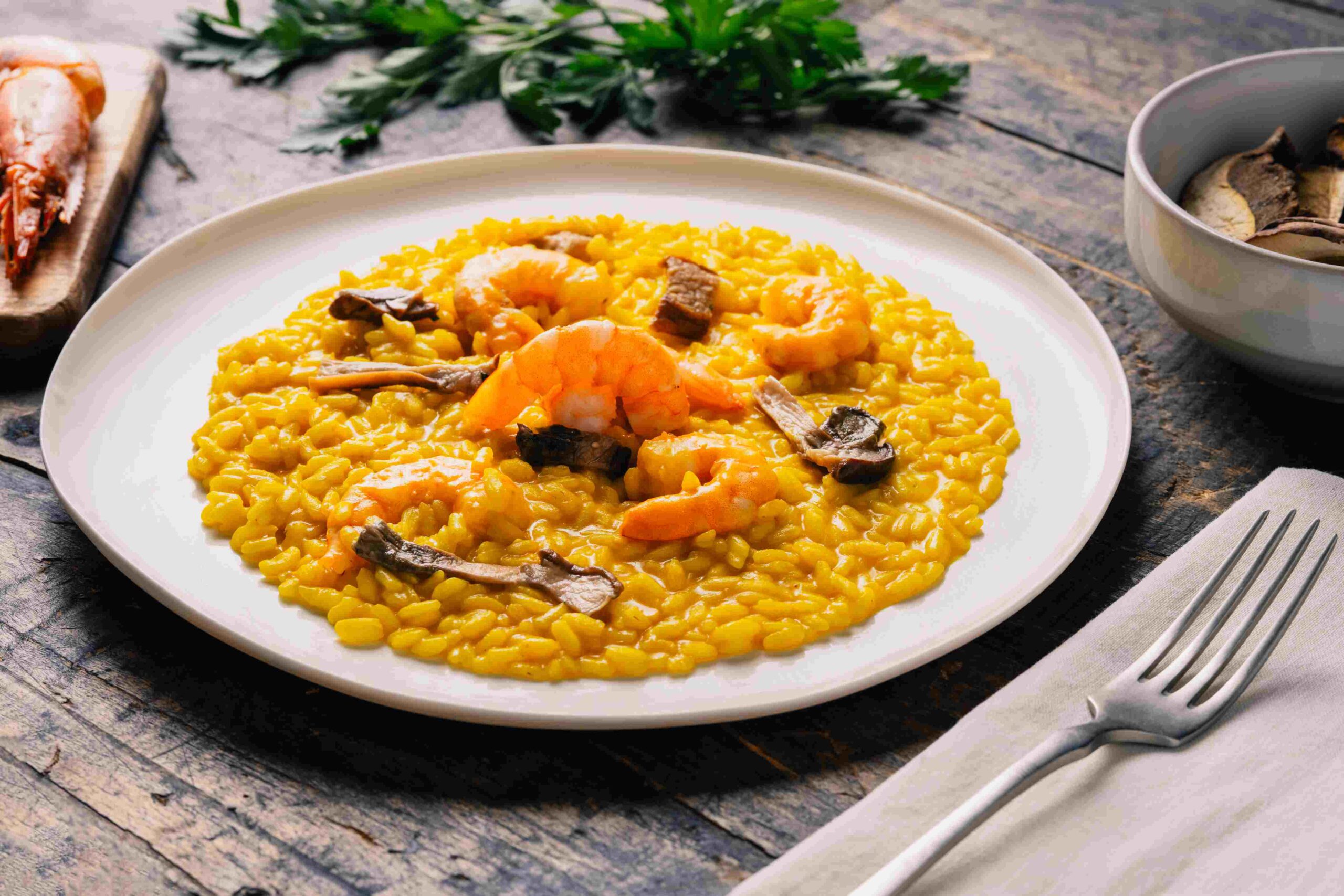 Shrimp and pumpkin risotto