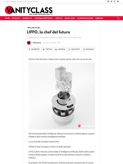 LIFFO, lo chef del futuro