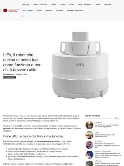 Liffo, il robot che cucina al posto tuo: come funziona e per chi è davvero utile